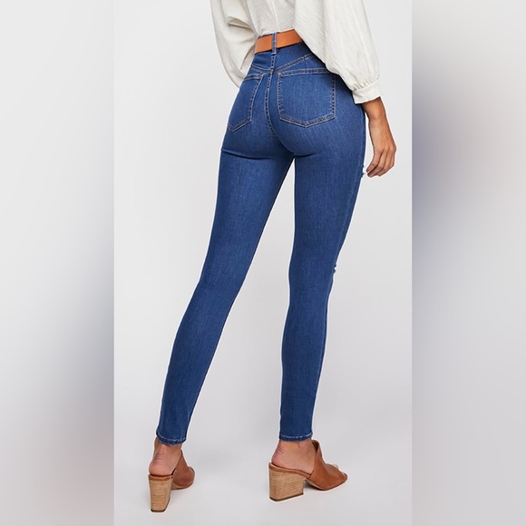 Free People high rise vintage blue jegging size 28 - Picture 2 of 8